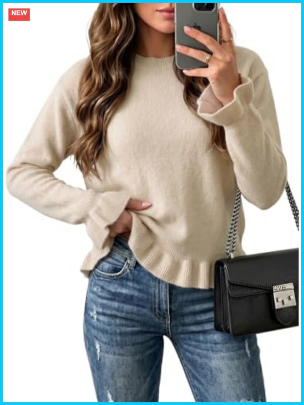 Women's Long Sleeve Pullover Sweater Lightweight Knit Top